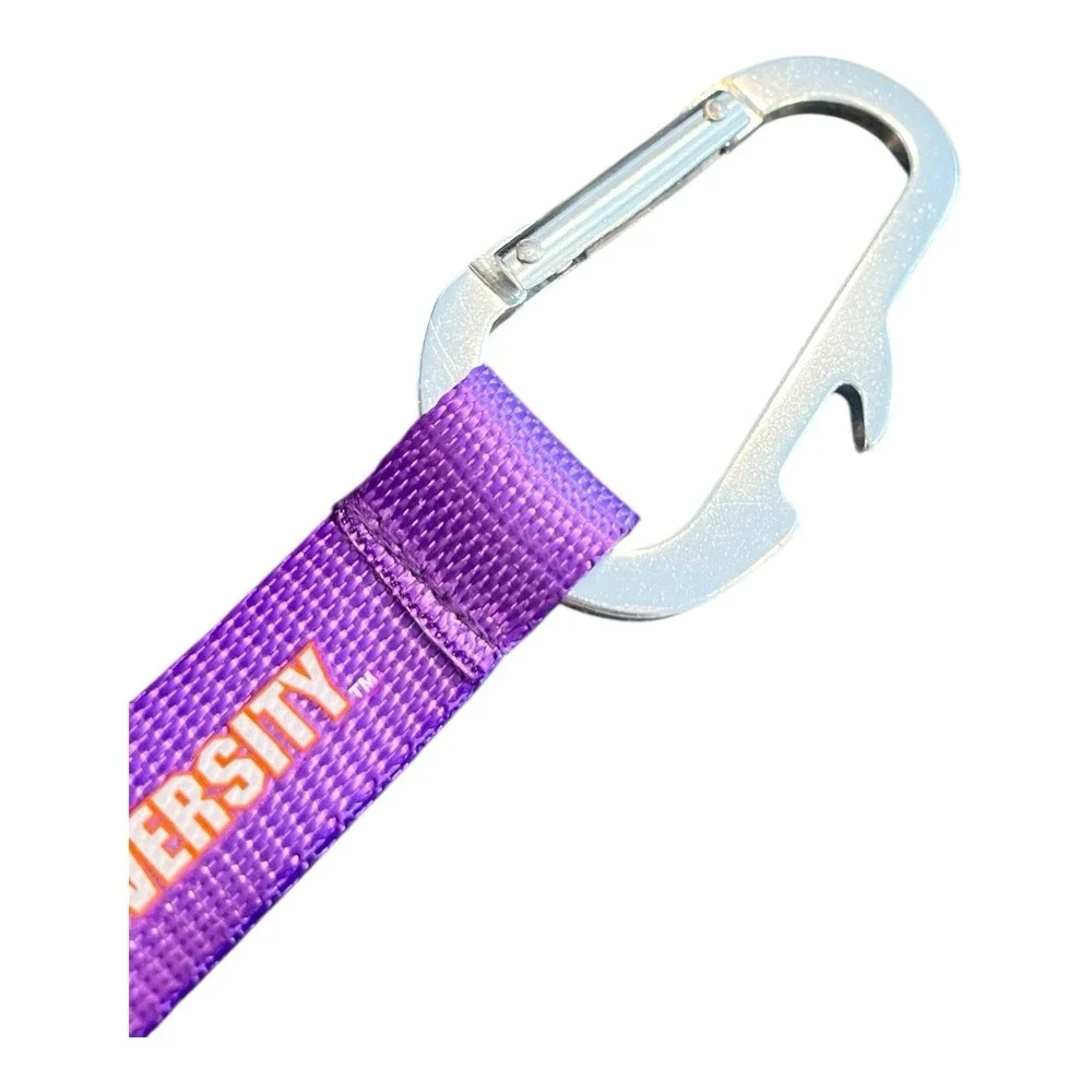 2 Clemson Tigers Paw Key Chains- Paracord W/ Carabiner & Lanyard W/Carabiner
